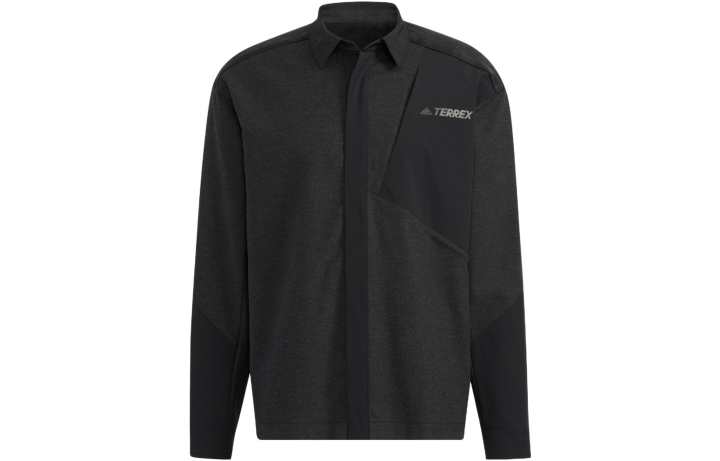 Adidas Adidas Terrex Shirts Men's Black Lapel Moderate Shirt