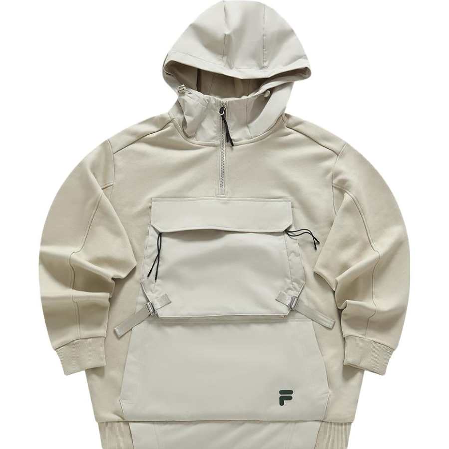 FILA FUSION URBAN TECH Sweatshirts Men's Cheese Color Hooded Moderate Regular