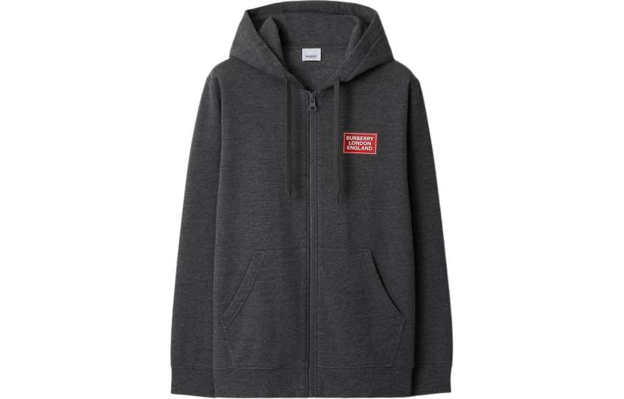 Burberry Hove Logo Print Zip Hoodie
