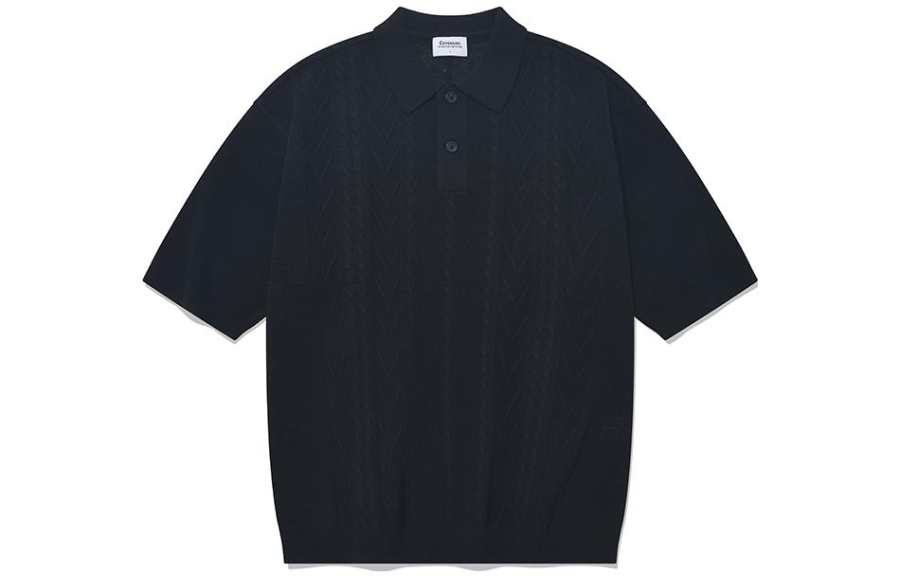 COVERNAT Polo Shirts Men's Black Polo Collar Moderate Other