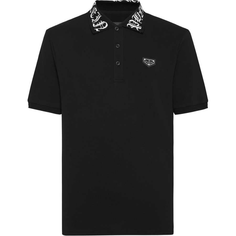 Philipp Plein gothic-print piqué polo shirt