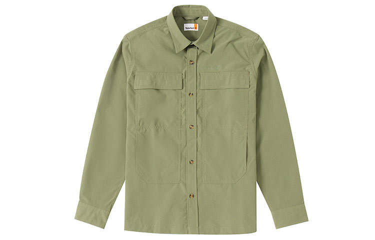 Timberland Shirts Men's Olive Lapel Moderate Shirt