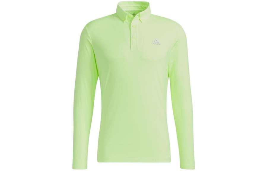 Adidas Adidas Polo Shirts Men's Green Polo Collar Moderate Straight Fit