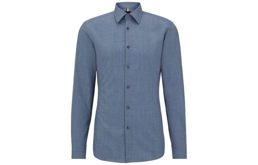 HUGO BOSS FW22 Solid Color Shirt Men's Blue