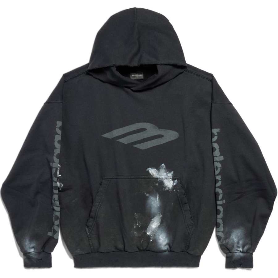 Balenciaga 3b Stencil Medium Fit Hoodie