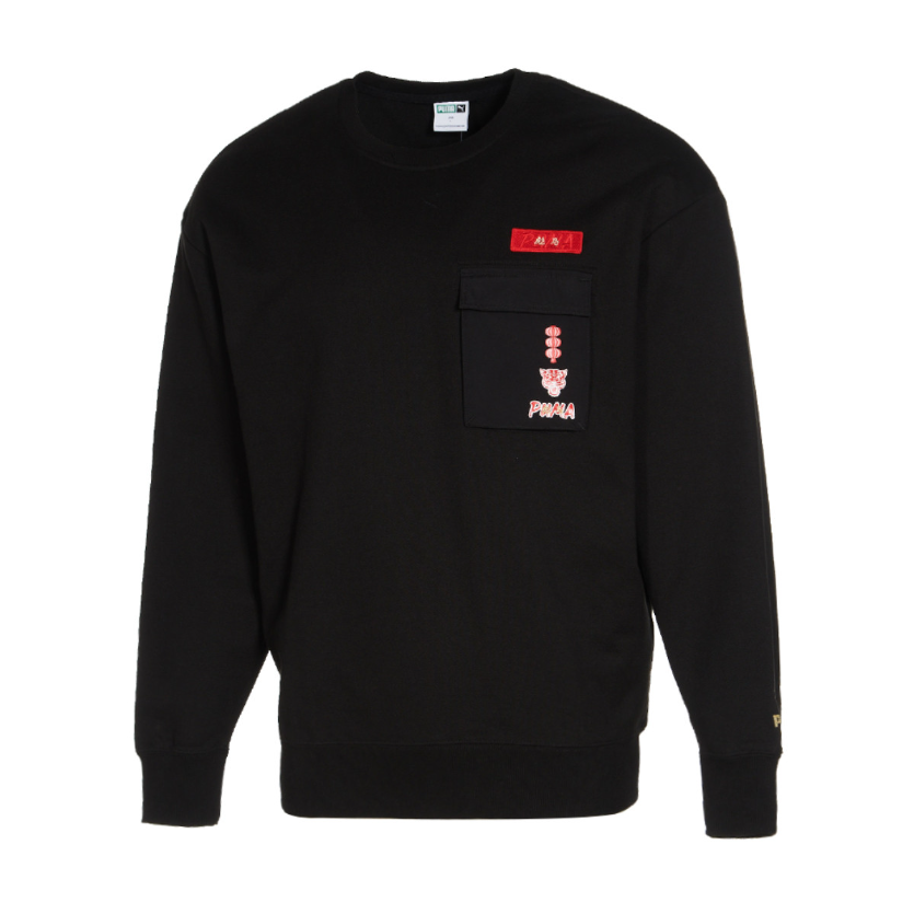 PUMA PUMA Sweatshirts Unisex Black Crew Neck Moderate Regular