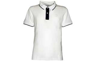 TRUSSARDI Polo Shirts Men's White Polo Collar Moderate Straight Fit