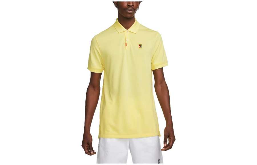 Nike Nike Polo Shirts Men's Yellow Polo Collar Moderate Straight Fit