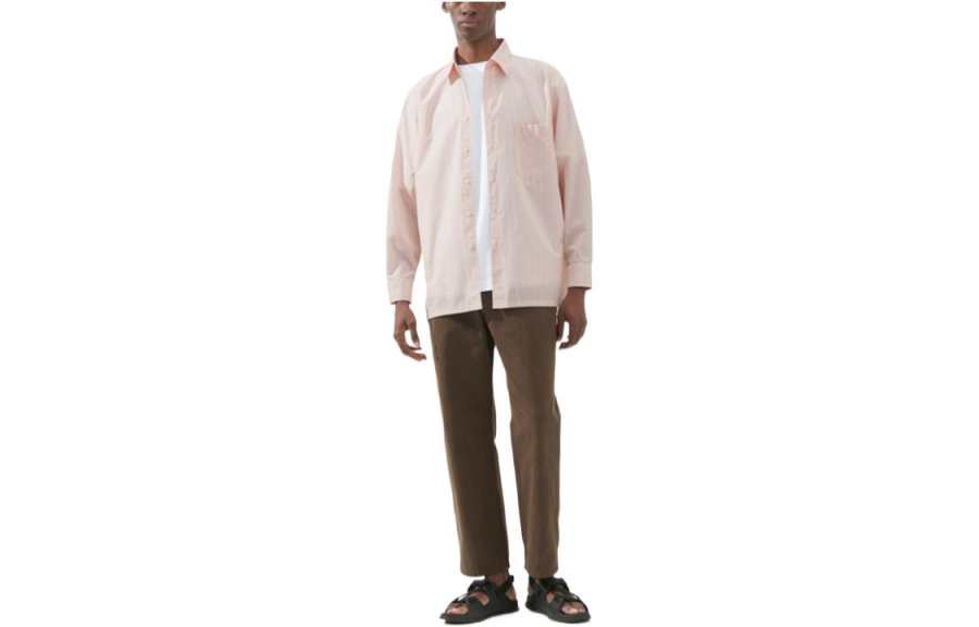 UNIQLO Shirt Unisex Light Pink Orange