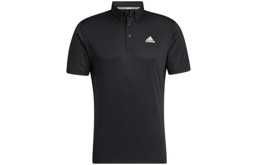 Adidas Adidas Polo Shirts Men's Black Polo Collar Moderate Straight Fit