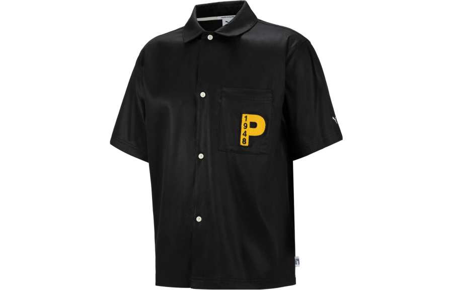 PUMA PUMA Shirts Unisex Black Lapel Moderate Other