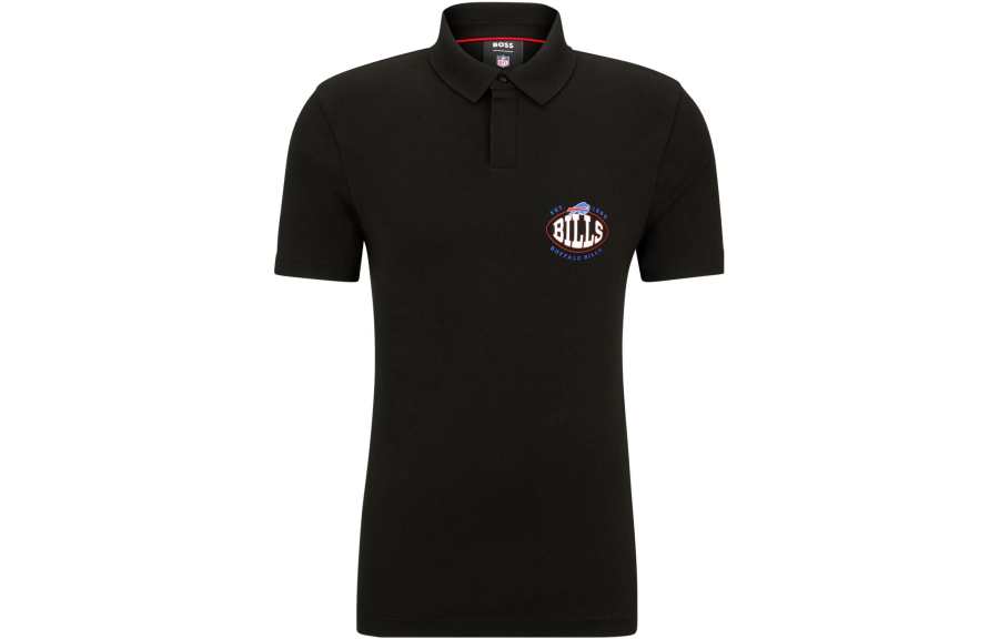 HUGO BOSS x NFL Cotton Piqué Polo Shirt With Collaborative Branding Polo Shirt Men's Black