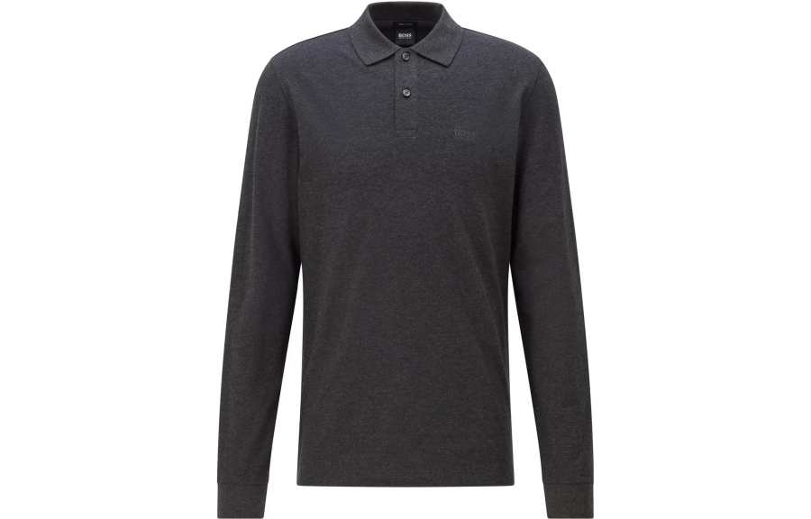 HUGO BOSS Polo Shirts Men's Black Polo Collar Moderate
