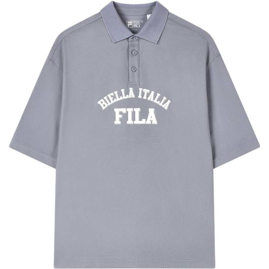 FILA Valentine's Day Collection Polo Shirt Unisex Cyan Brick Gray