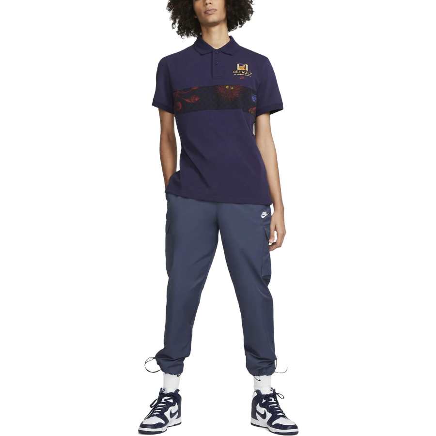 Nike Nike Polo Shirts Men's Blue Polo Collar Moderate Straight Fit