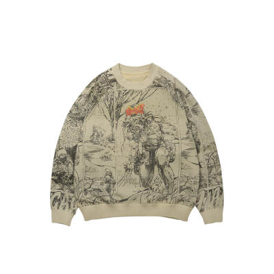 XVESSEL X MARVEL XVESSEL X MARVEL/ Sweatshirts Unisex Khaki Crew Neck Moderate Regular