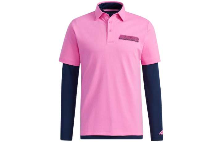 Adidas Adidas Polo Shirts Men's Pink Polo Collar Moderate Straight Fit