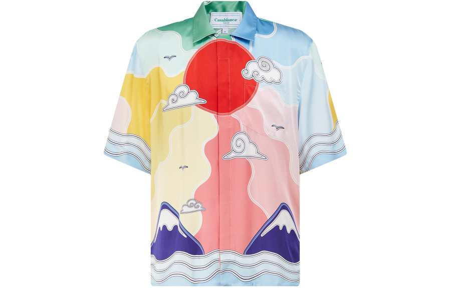 CASABLANCA Cuban Collar Short-Sleeve Shirt