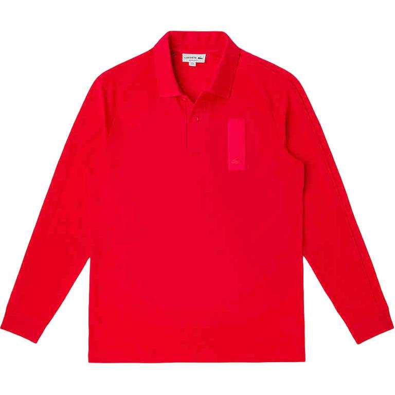 LACOSTE Polo Shirts Men's Red Lapel Moderate Other
