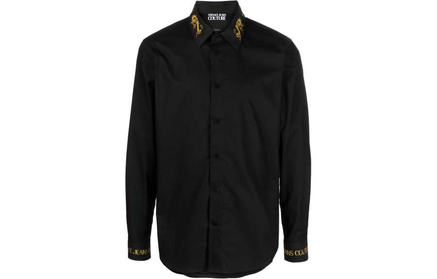 VERSACE JEANS COUTURE Logo embroidered Cotton Shirt