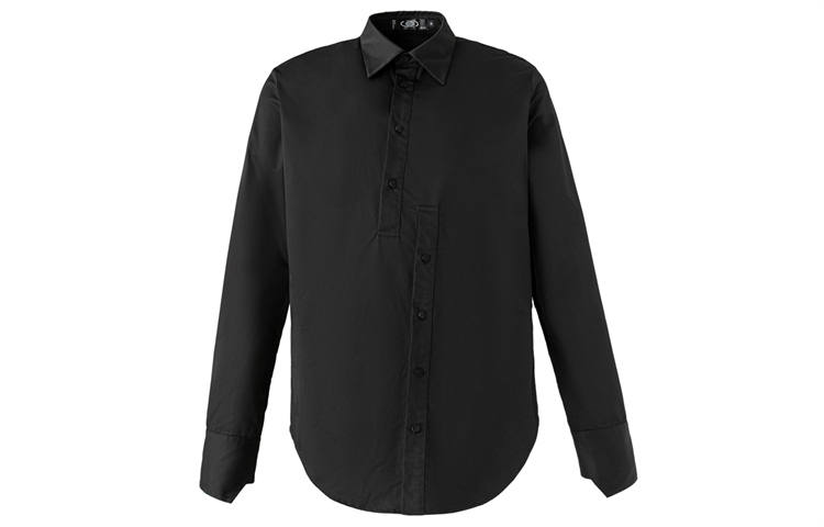 FRKM Shirts Unisex Black Pointed Collar Moderate Other