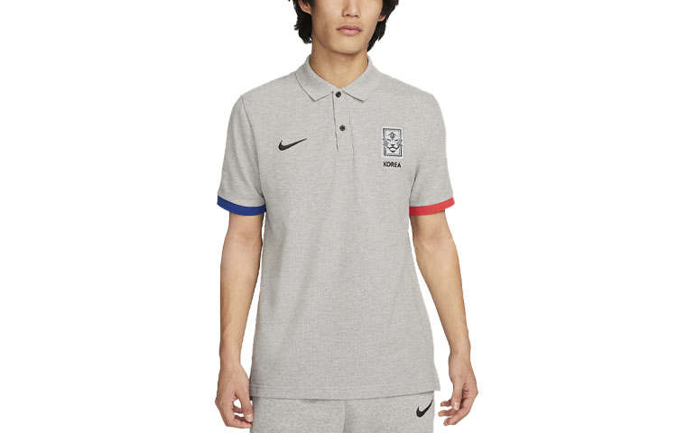 Nike Nike Polo Shirts Men's Gray Polo Collar Moderate Straight Fit