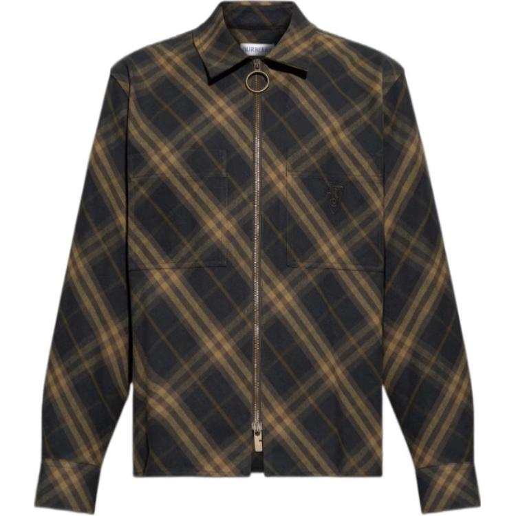 Burberry Burberry Check Collared Zip-Up Shirt