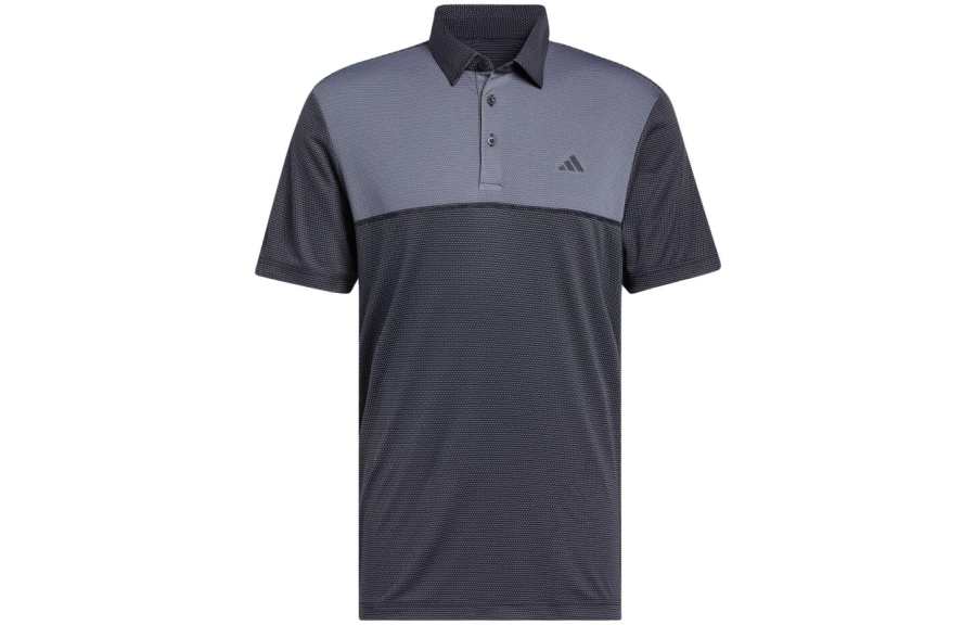 Adidas Adidas Polo Shirts Men's Black Polo Collar Moderate Straight Fit