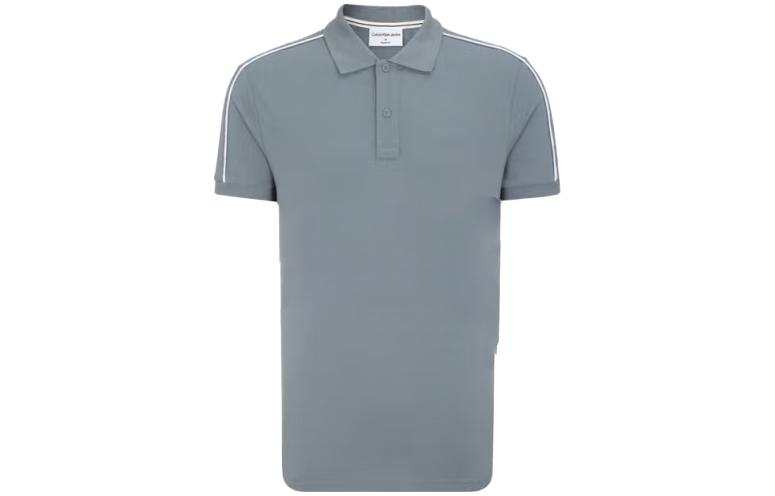 Calvin Klein Polo Shirts Men's Gray Polo Collar Moderate Straight Fit