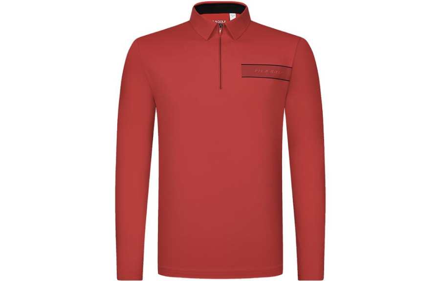 FILA Golf Polo Shirt Men's Fluorescent Flame Red