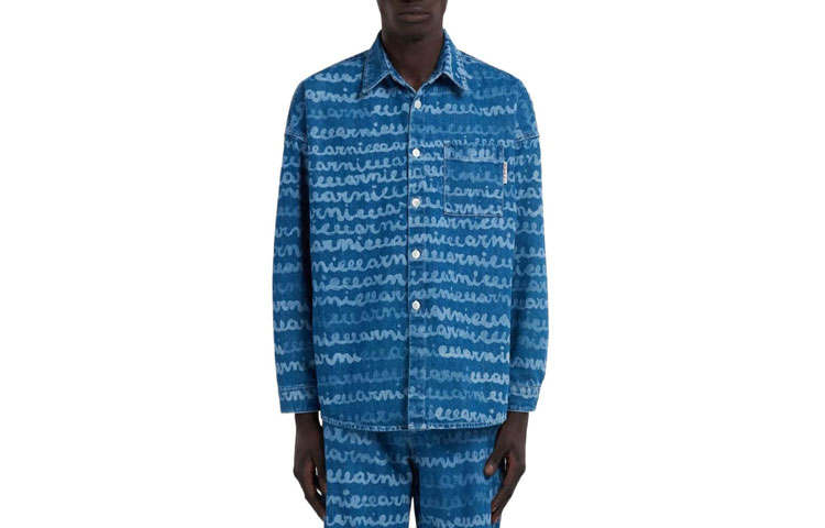 MARNI MARNI Logo Printed Buttoned Denim Shirt