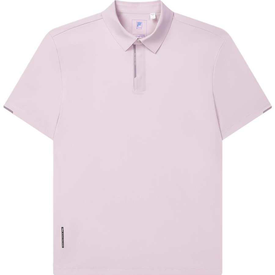 FILA Polo Shirts Men's Pink Polo Collar Moderate Straight Fit