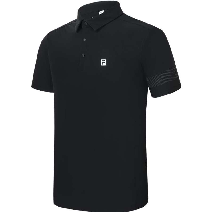 FILA Polo Shirts Men's Black Polo Collar Moderate Other