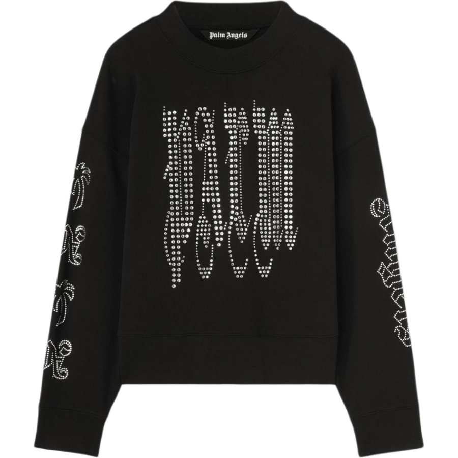Palm Angels studded-logo cotton sweatshirt