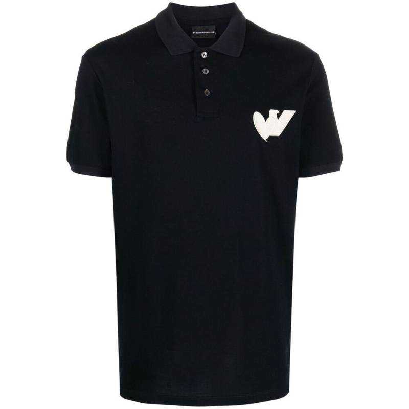 EMPORIO ARMANI Polo Shirts Men's Black Polo Collar Moderate