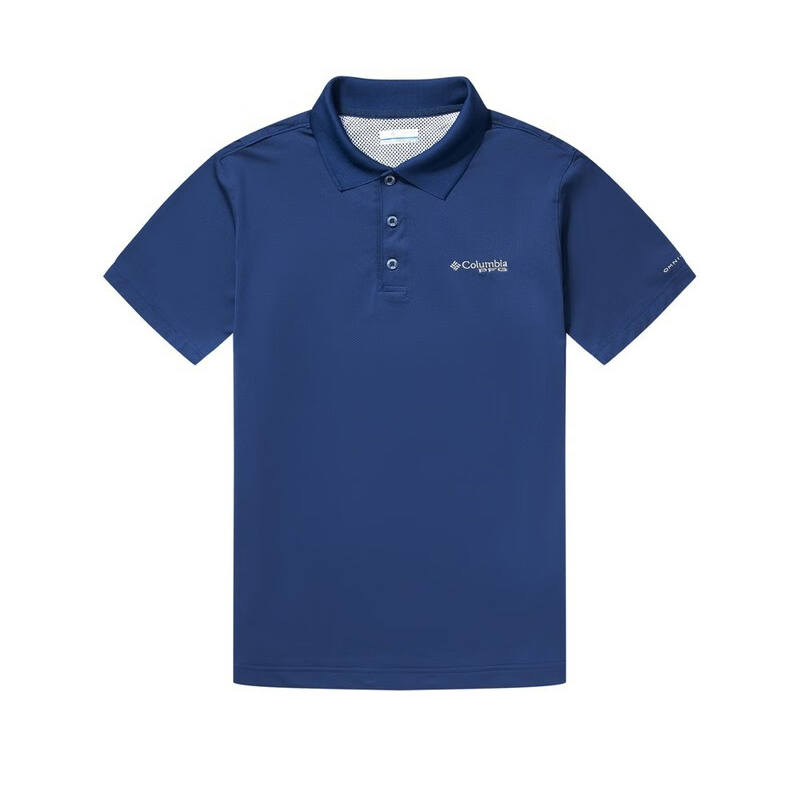 Columbia Polo Shirts Men's Blue Polo Collar Moderate Straight Fit