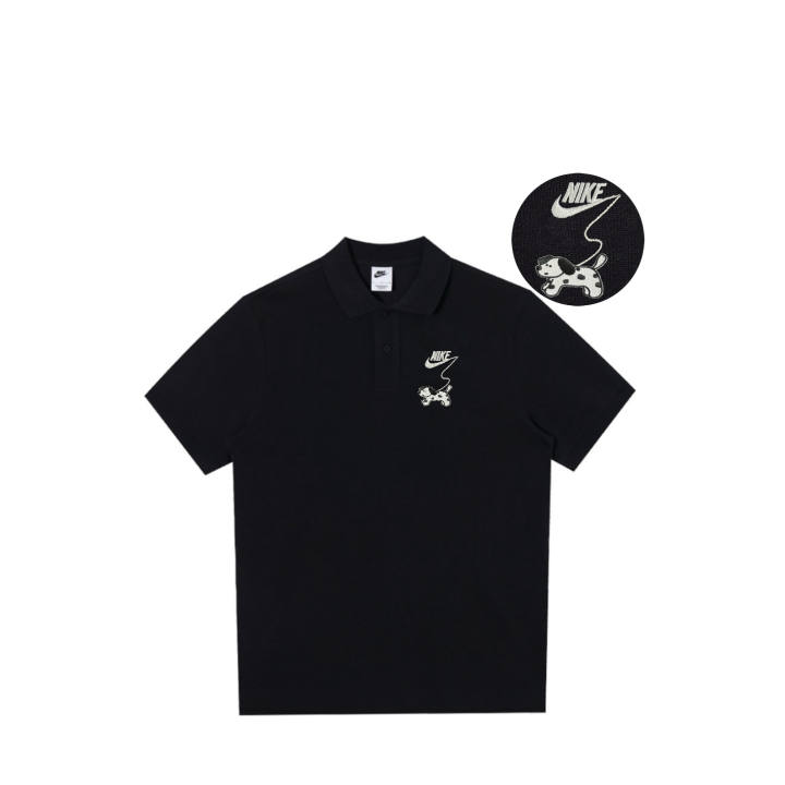 Nike Nike Polo Shirts Unisex Black Polo Collar Moderate Straight Fit