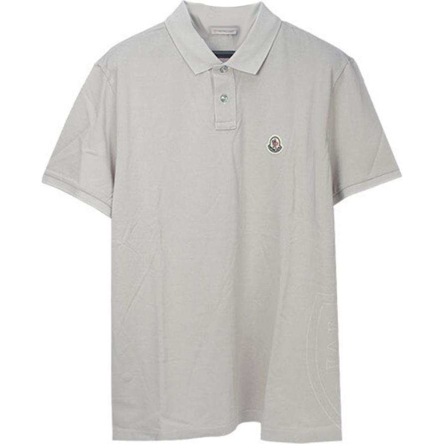 Moncler Polo Shirts Men's Gray Polo Collar Moderate Straight Fit