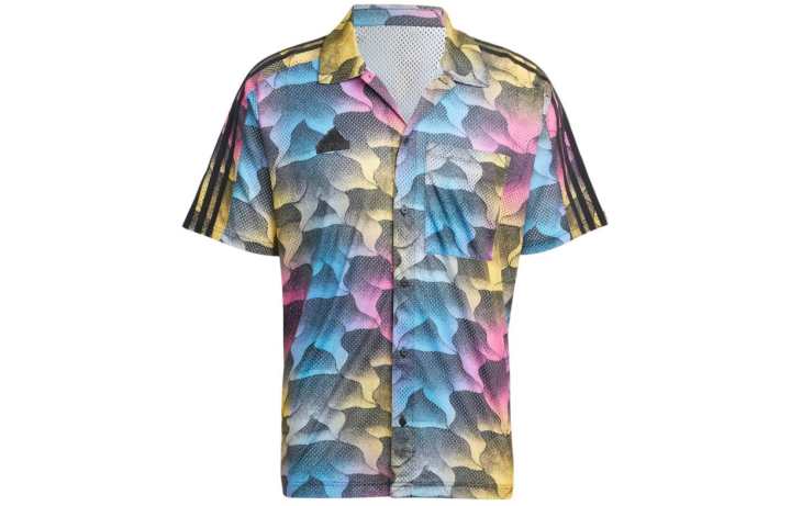 Adidas Adidas Tiro Allover Print Mesh Resort Shirt Men's Multicolor