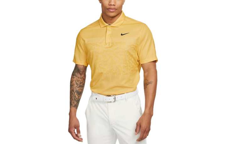 Nike Nike Polo Shirts Men's Ginger Yellow Polo Collar Moderate Straight Fit