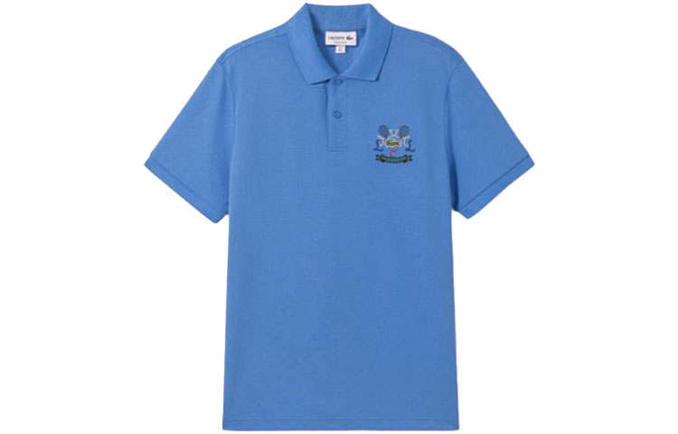 LACOSTE Polo Shirts Men's Blue Polo Collar Moderate Other
