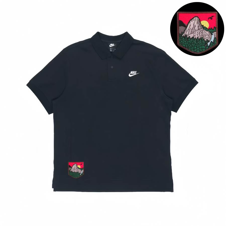 Nike Nike Polo Shirts Unisex Black Polo Collar Moderate Straight Fit