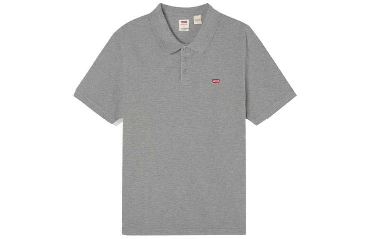 Levis Polo Shirts Unisex Gray Polo Collar Moderate Straight Fit