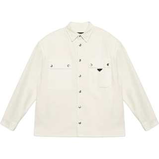 PRADA Shirts Men's White Pointed Collar Moderate Other