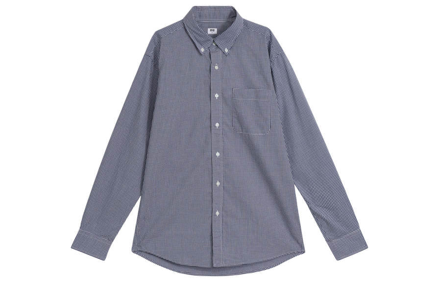 UNIQLO Shirts Men's Blue Pointed Collar Moderate Other