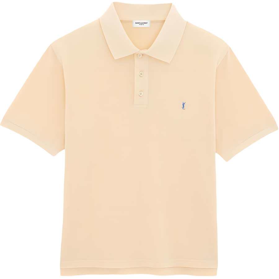 SAINT LAURENT Cassandre embroidered Polo Shirt