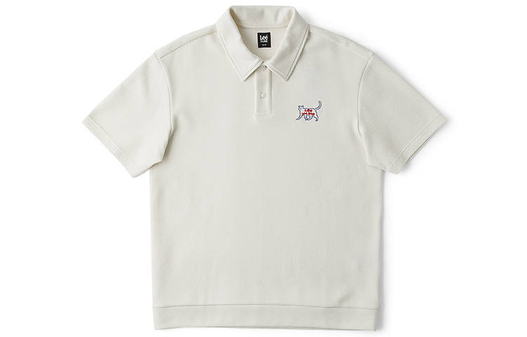 Lee Polo Shirts Unisex Ecru Polo Collar Moderate Straight Fit