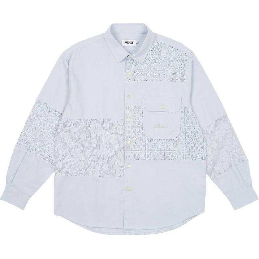 PALACE PALACE SS24 CROCHET PATCHWORK SHIRT Unisex Blue