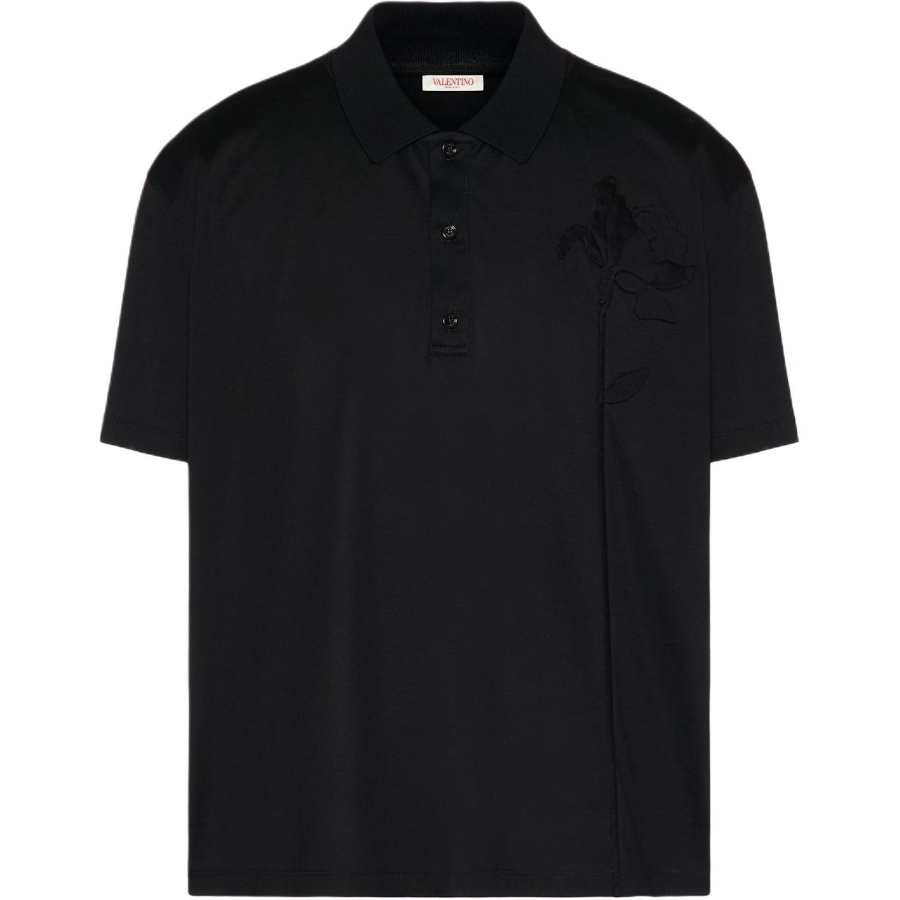 Valentino Button Detailed Straight Hem Polo Shirt