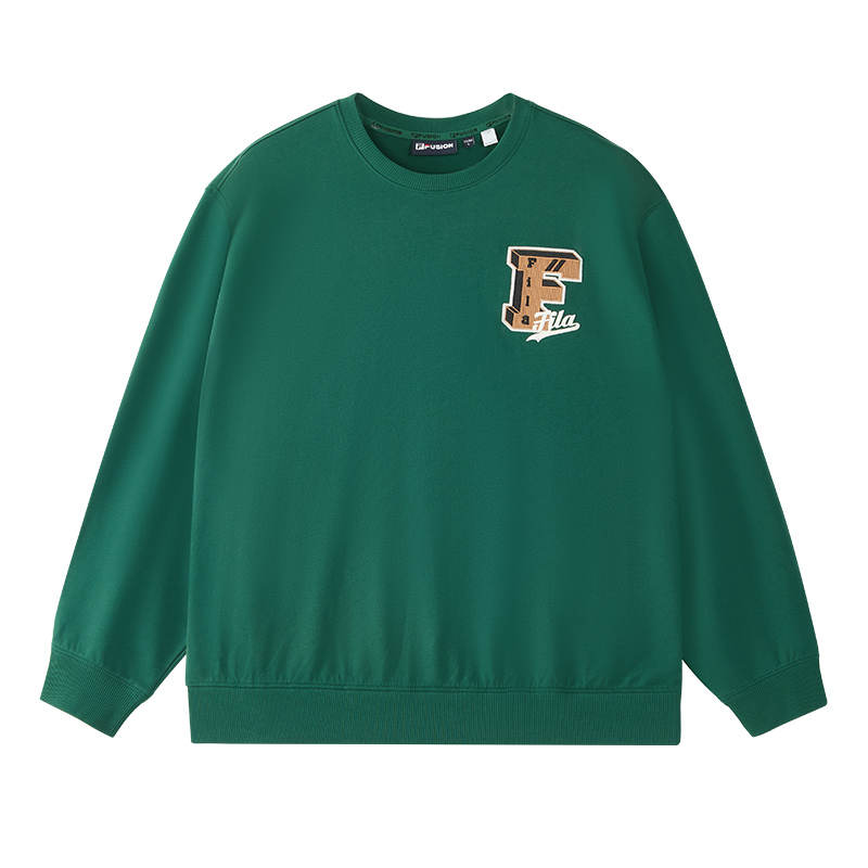 FILA FUSION Sweatshirts Men's Teal Water Green Crew Neck Moderate
